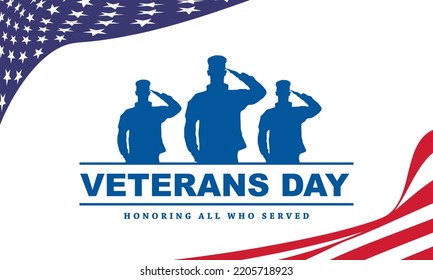 Veterans day Background Design. Greeting Card, Banner, Poster. Vector Illustration.