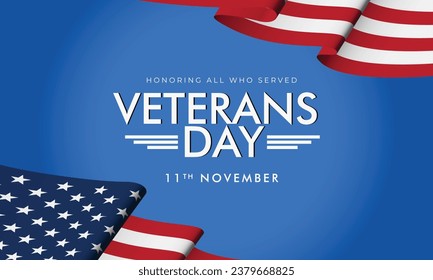 Veterans day Background Design. Greeting Card, Banner, Poster. Vector Illustration.