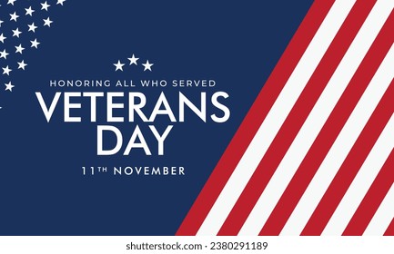 Veterans day Background Design. Greeting Card, Banner, Poster. Vector Illustration.
