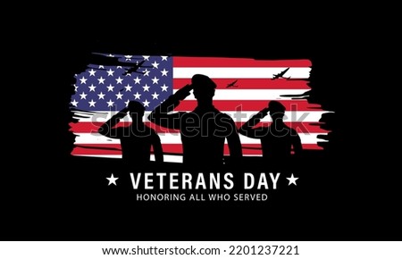 Veterans day Background Design. Greeting Card, Banner, Poster. Vector Illustration.