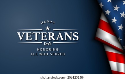 Veterans Day Background Design. Honoring all who served. Banner, Poster, Greeting Card. Vector Illustration.