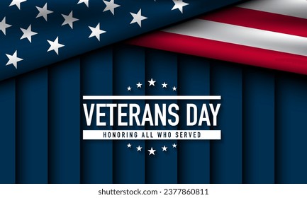 Veterans Day Background Design. Honoring all who served. Banner, Poster, Greeting Card. Vector Illustration.