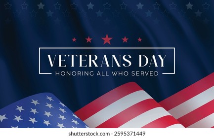 Veterans Day Background Design. Honoring All Who Served