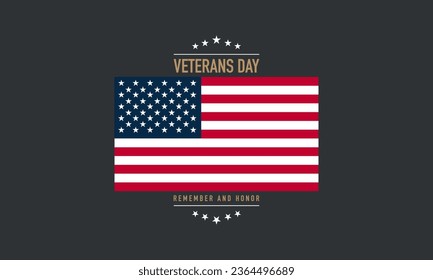 Veterans Day Background Design. Vector Illustration. Remember and Honor. 