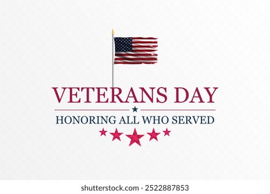 Veterans day background with flag of United States. National holiday of the USA. Vector illustration.