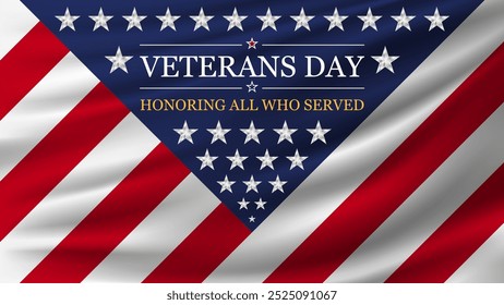Veterans day background with flag of United States. National holiday of the USA. Vector illustration.