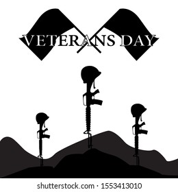 veterans day background ,flag ,weapons and helmets