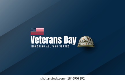 Veterans Day Background. Honoring All Who Served. Vector Illustration.