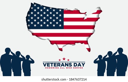 Veterans Day Background. Honoring All Who Served. Vector Illustration.