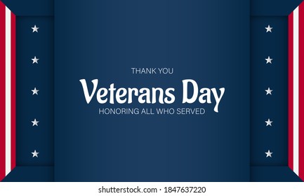 Antecedentes del Día de los Veteranos. Honrando A Todos Los Que Sirvieron. Ilustración vectorial.