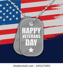 Veterans day background with medals and usa flag behind for printing purpose