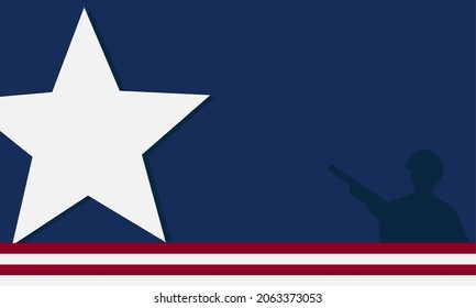 Veterans Day Background with Silhouette of a veteran soldier, and Copy Space Area. Suitable to be placed on content with that theme. 