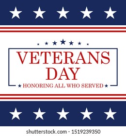 Veterans Day background. Template for Veterans Day design. Vector illustration.