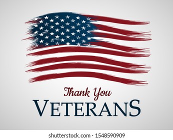 Veterans day background. Thank You.Vector illustration.