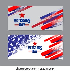 Veterans day background, USA  flag , Vector abstract grunge, Template Banner.