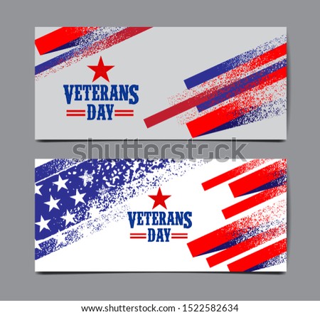 Veterans day background, USA  flag , Vector abstract grunge, Template Banner.