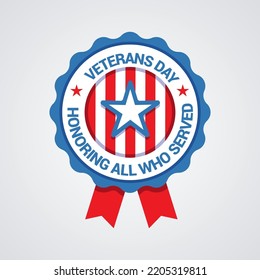Veterans day badge logo vector