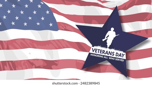 veterans day baner - vector illustration	