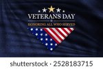 Veterans day banner background with folded flag of United States. November 11 National holiday of the USA. Vector illustration.