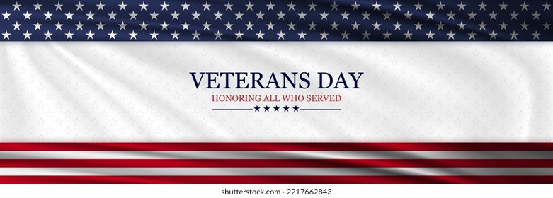 Veterans day banner background. National holiday of the USA. Vector illustration.