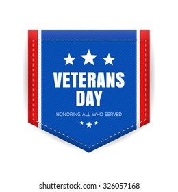 Veterans day banner or badge. Vector illustration. 