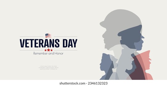 Veterans Day banner. Card with place for text.