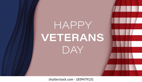 Veterans day banner. Honoring all who served. November 11. National USA flag color 
