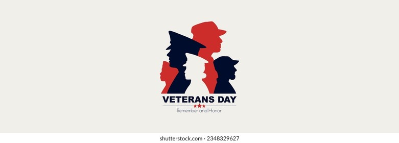 Veterans Day banner.	Modern design.