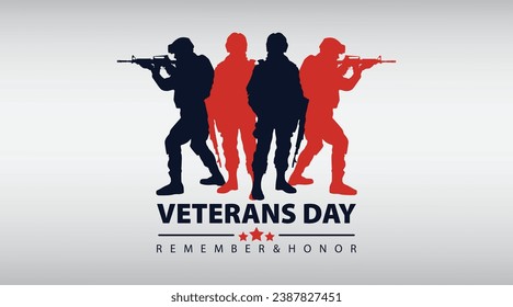 Veterans Day Banner, Modernes Design, Happy Veterans Day Vereinigte Staaten von Amerika Hintergrund Vektorgrafik, Veterans Day Background Design. Banner, Poster, Vektorgrafik