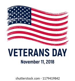 Veterans Day Banner. November 11, 2018. Veterans Day Card. Vector.