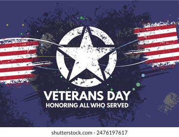 veterans day - banner, vector illustration