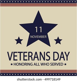 Veterans day card or background. vector illustration.