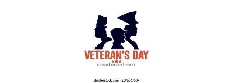 Veteran's Day card. Flat vector illustration.