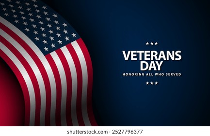 Veterans Day Celebration Background Design for Banner, Poster, Greeting Card. Vector Illustration.