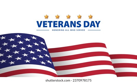 Veterans day celebration background. Honoring all who served. November 11. Vector illustration