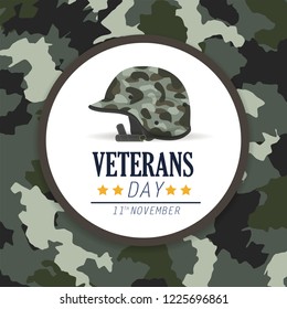 veterans day celebration and military helmet