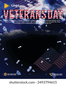 Veterans day celebration promotion template design | Hand drawn flat veteran's day social media sale banner or instagram post promotion template | Realistic veterans day concept with social media post