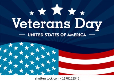 Veterans day concept background. Flat illustration of veterans day vector concept background for web design