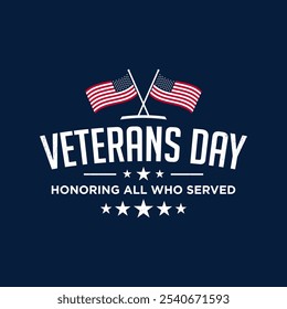 Veterans Day Design for Greeting Card, Banner, or Poster. Vector Illustration.