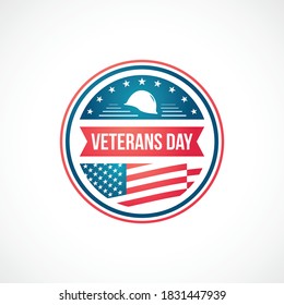 Veterans day design template for badges, labels, emblems, and banners. Veterans day, United States holiday. Stock vector illustration.