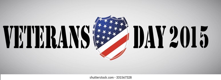 Veterans Day ebmleme. American Shield. Usa flag