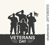 Veterans Day Editable Silhouette Design 