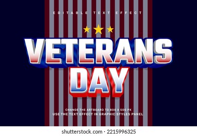 Veterans Day editable text effect template