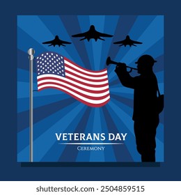 Veterans day flag card flyer military veterans memorial day holiday celebration