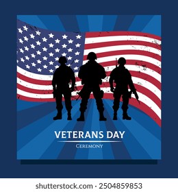 Veterans day flag card flyer military veterans memorial day holiday celebration
