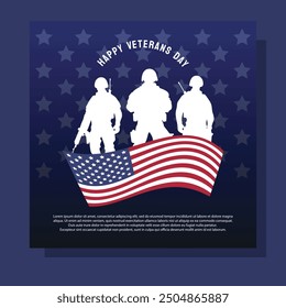 Veterans day flag card flyer military veterans memorial day holiday celebration