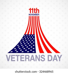  Veterans day flag design logo on white background. Vector emblem illustration