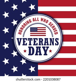 Veterans day flat design banner background