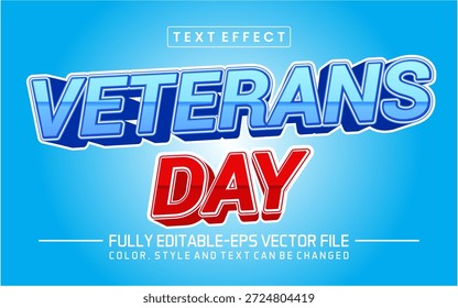 Veteranen Tag Schriftart Texteffekt bearbeitbar