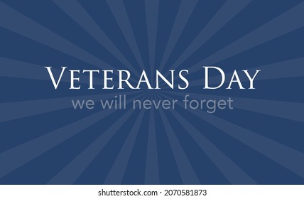 Veterans Day holiday banner with realistic American Flag